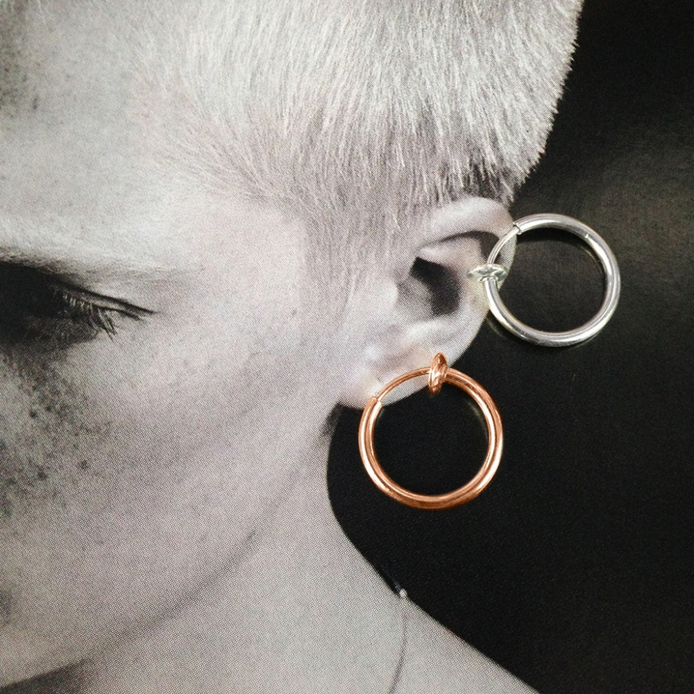 2 Clip On Rings • Silver + Rose Gold